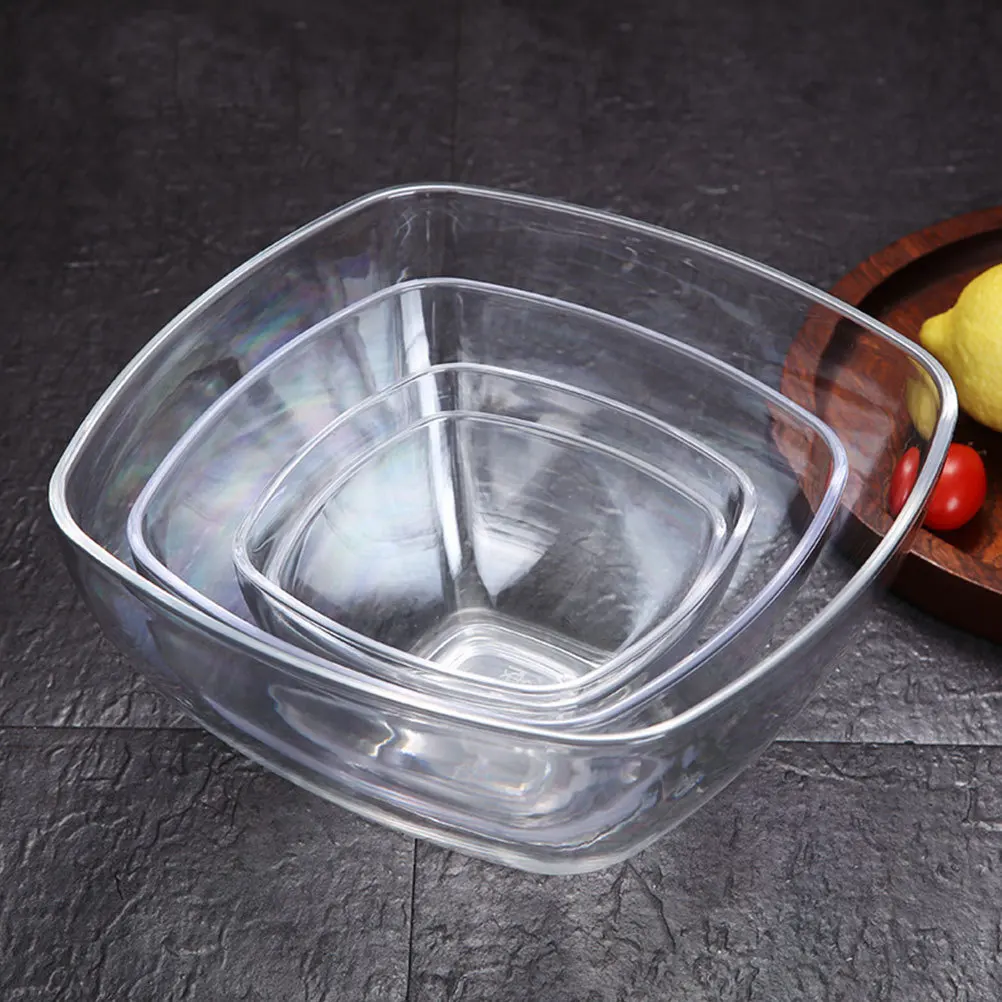 

Salad Large Clear Acrylic Fruit Bowl Kitchen Serving Container Multi-Use Dessert Noodle Mixing Bowl Transparent Household