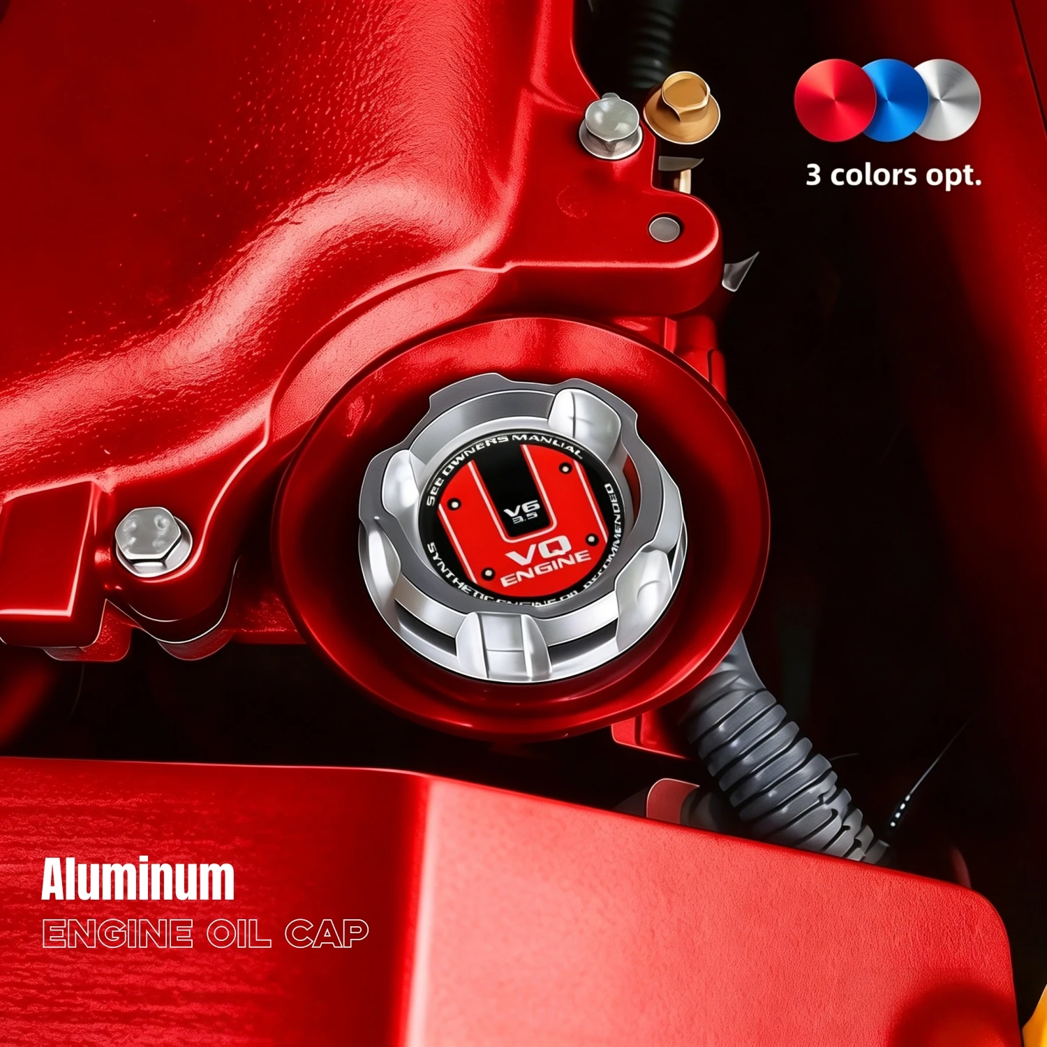 

Aluminum ENGINE Oil Cap for nissan ALTIMA MAXIMA SILVIA S13 S14 240SX SENTRA SUNNY INFINITI 350Z 300ZX 370Z JDM cars accessories