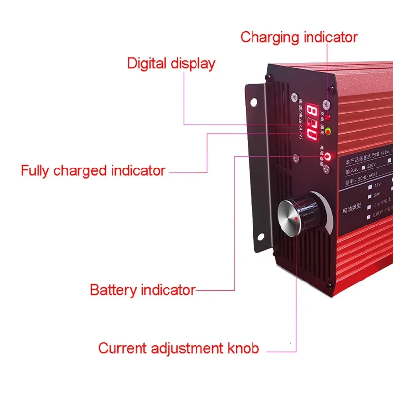 72V 20S Li-ion 84V Smart Adjustable Lithium Battery Charger Battery Electric Vehicle Charger for 20AH-120AH Lithium Battery