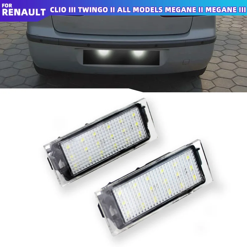 

For Renault Megane 3 Clio Laguna 2 Megane 3 Twingo Master Vel Satis Car LED Number License Plate Light