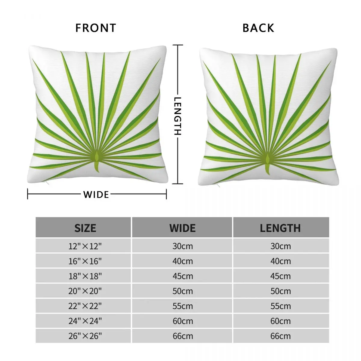 Yucatan Chit Palm Leaf Square Pillowcase Polyester Linen Velvet Printed Zip Decor Sofa Seater Cushion Cover 45x45