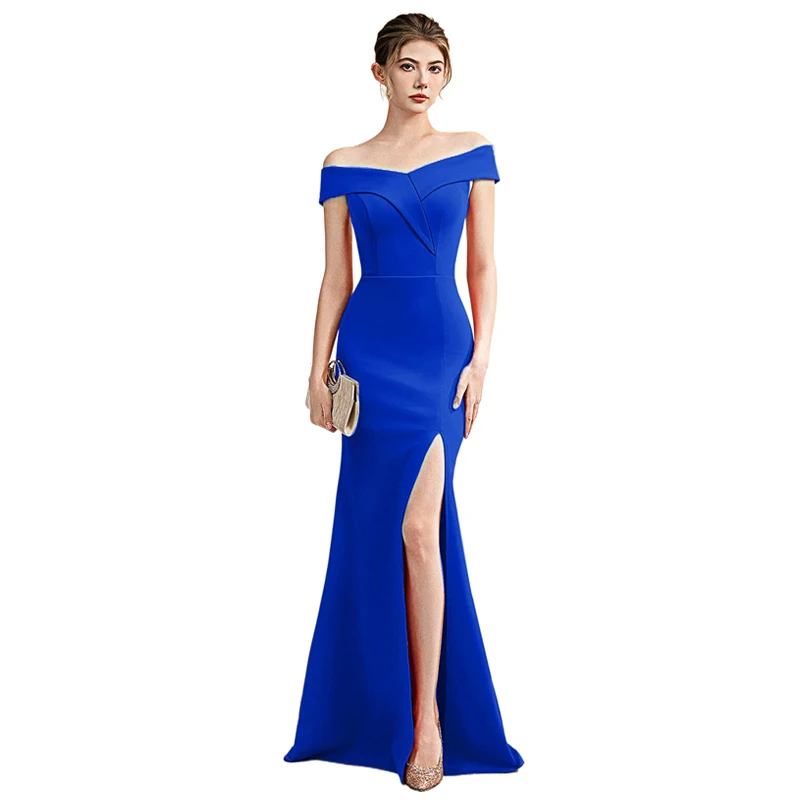 Damen Off-Shoulder Meerjungfrauen-Abendkleid Langes Kleid für Braut, Toast, Bankett, Party, Cocktail, Hochzeit, Formelle Elegante Dinner-Kleider 2026 – Detail 6
