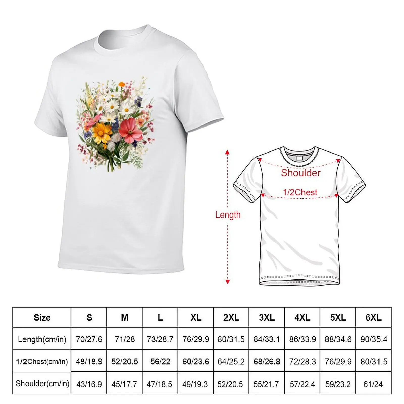 Bouquet Wild Flowers Botanical Flower Nature T-Shirt funny t shirts cotton t shirt personalised T-Shirt