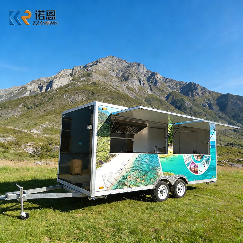 Food Vending Cart Mobile Crepe Kiosk Icecream Catering Truck Fast Food Truck with Bathroom Cheap Pizza Trailer with Pasta Grill
