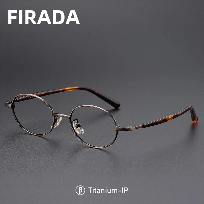

FIRADA Fashion Luxury Eyeglasses Retro Comfortable Oval Eyewear Ultra Light Optical Prescription Glasses Frame For Women 00236-C