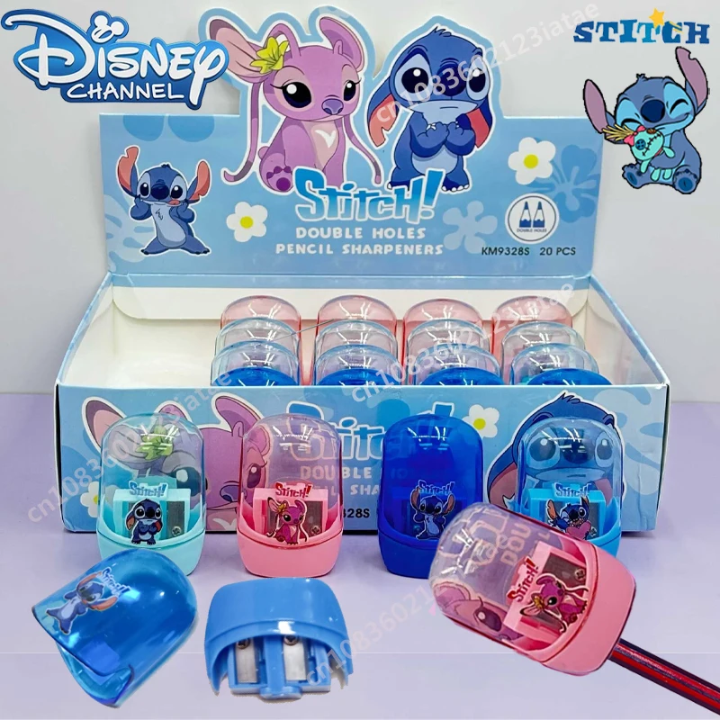 Disney Stitch temperamatite trasparente premi di cancelleria per studenti simpatico cartone animato Mini strumento portatile per matite