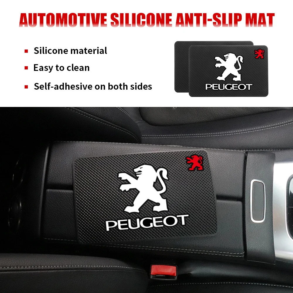 Car Anti-Slip Grip Pad Storage Mat Dashboard Phone Holder For Peugeot 206 307 301 308 3008 207 208 407 408 508 2008 5008 107 205