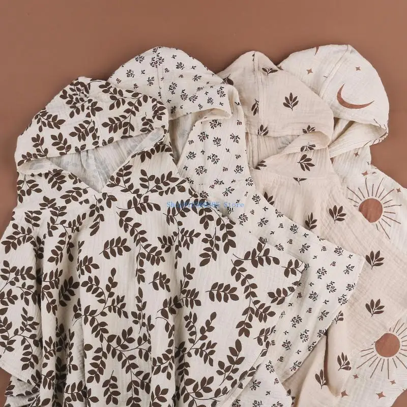 K9FF طفل منشفة استحمام بغطاء للرأس للرضع صبي فتاة تنفس قماط يلتف منشفة استحمام دافئة مريحة التجفيف السريع البشكير