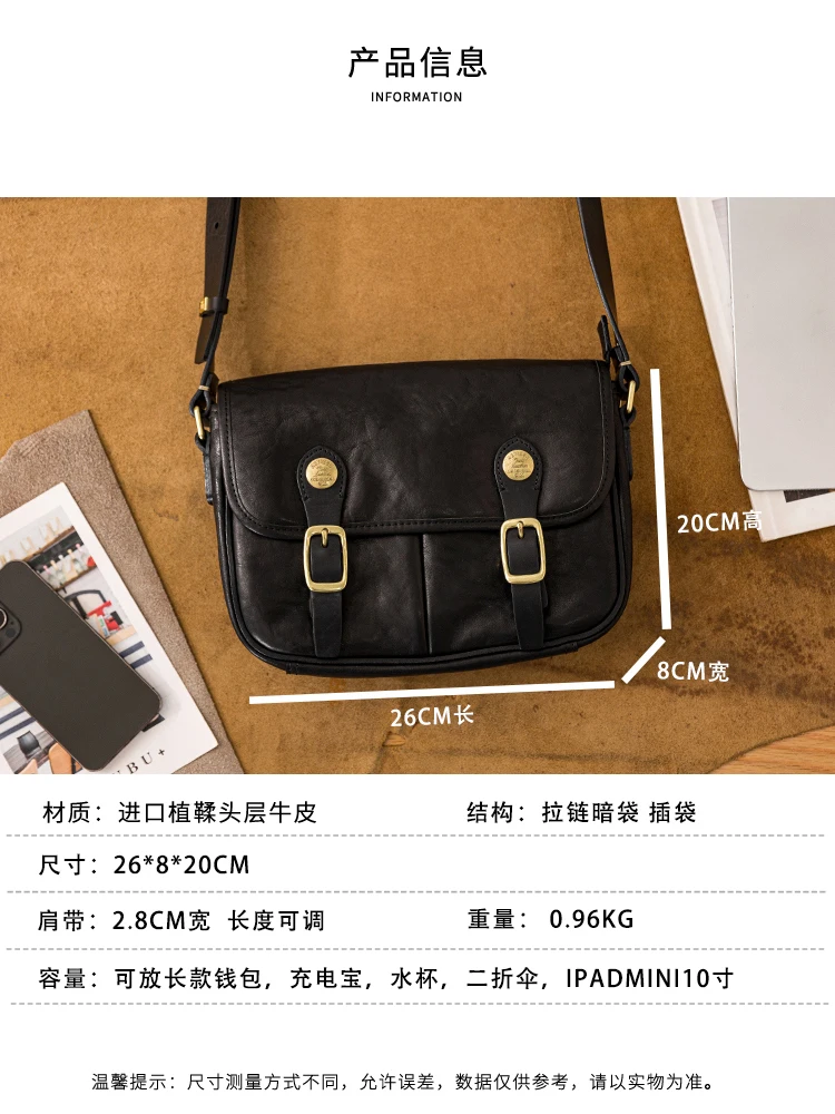 PNDME casual high-quality genuine leather men's messenger bag vintage designer handmade cow leather work black shoulder bag