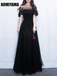 Customized Summer 2024 New Evening Dress O-neck Black Long Dignified Elegant Wedding Party Vestidos Annual Banquet Elebrities Pr