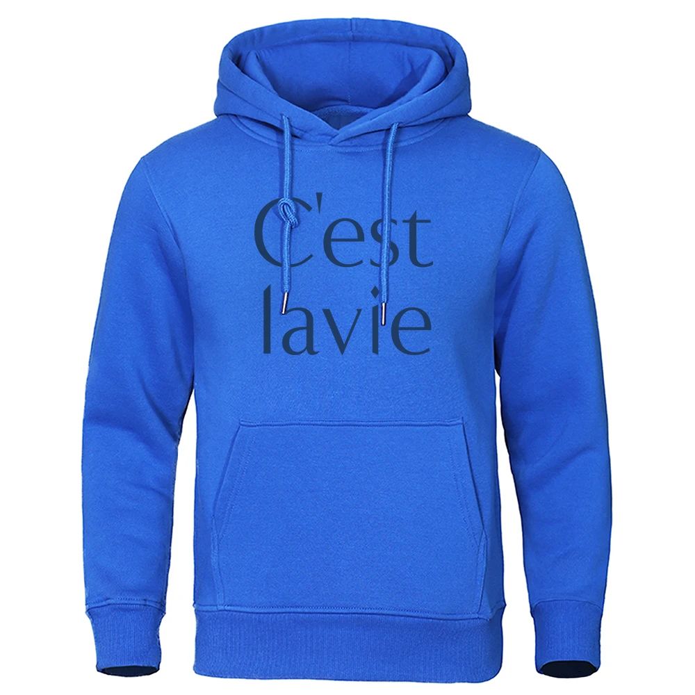 Cest La Vie Such Is Life Print Men Hoodie Cute Oversize Hoodies Casual Fleece 2020 Clothing Autumn Warm Crewneck Streetwear Man