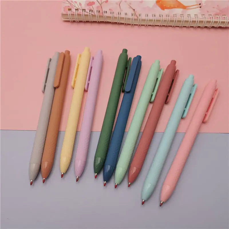 5pcs Morandi Gel Pen Set Black Ink 0.5mm Smooth Writing Cute Pen School Supplies Office Kawaii Stationery Ballpoint Pen