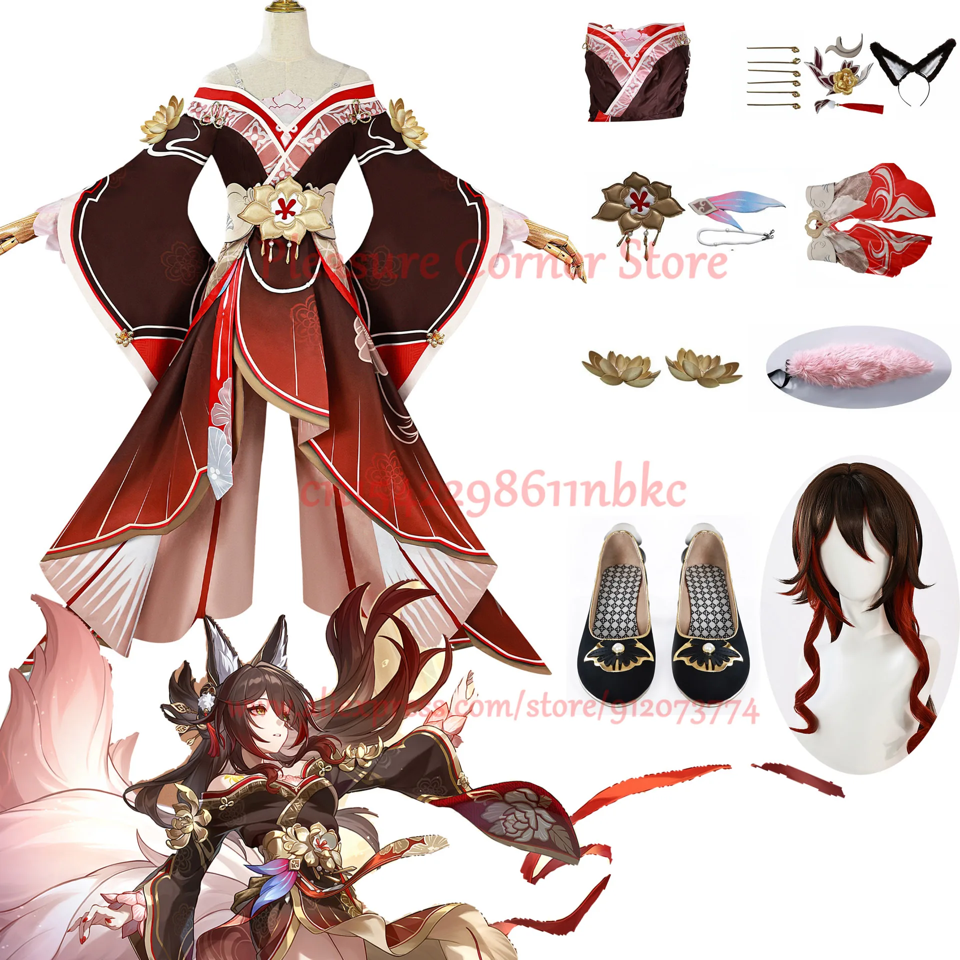 Honkai Star Rail Tingyun Fugue Cosplay Costume Full Set Outfit Fugue Ting Yun Cosplay Suits Uniforms Cosplay Wig Shoes Props