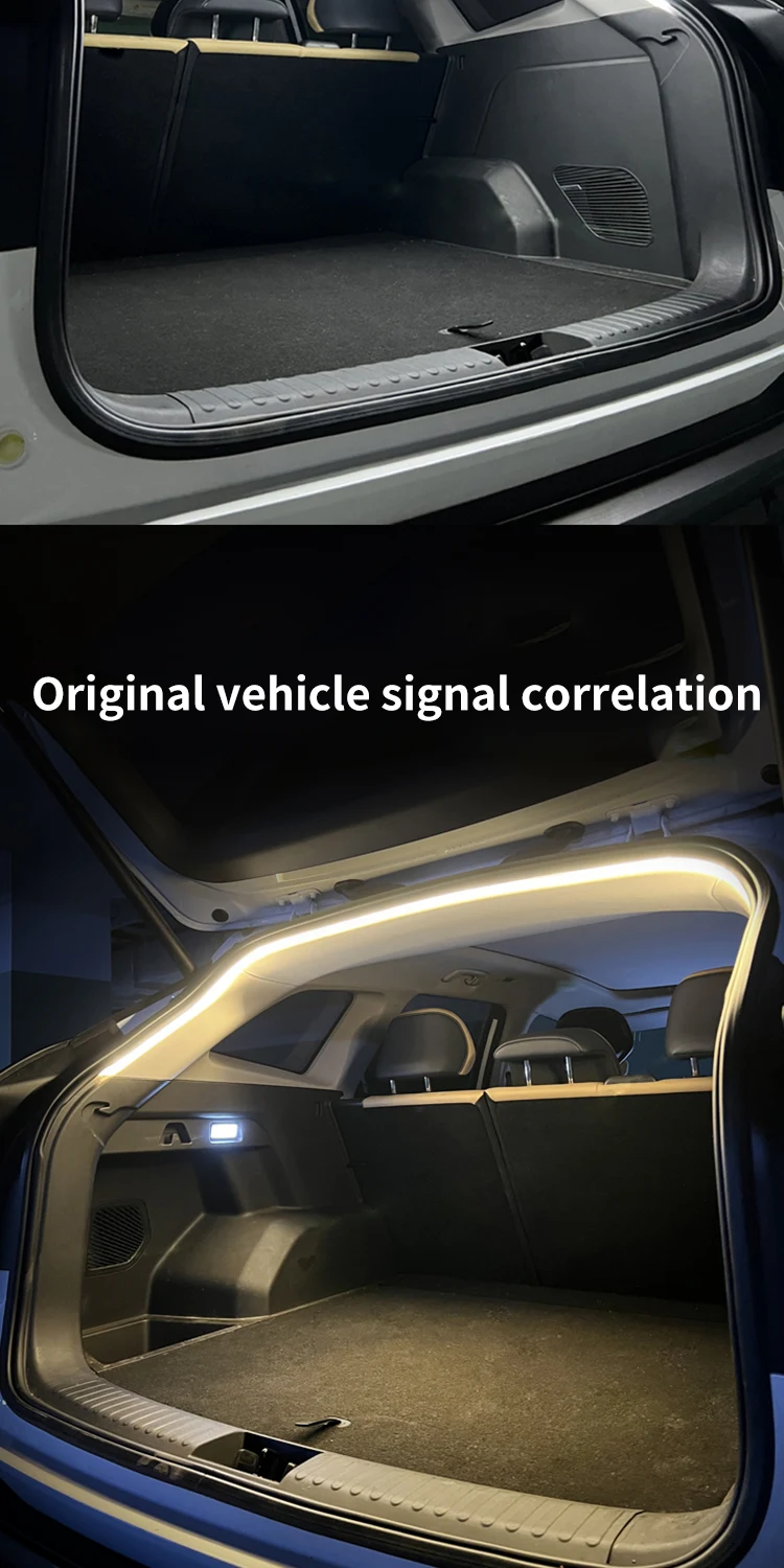 Auto Hochhelle Kofferraumbeleuchtung Ambientebeleuchtung Innenausstattung LED Kabellos Automatische Sensorik Heckklappen-Lichtleiste – Detail 2