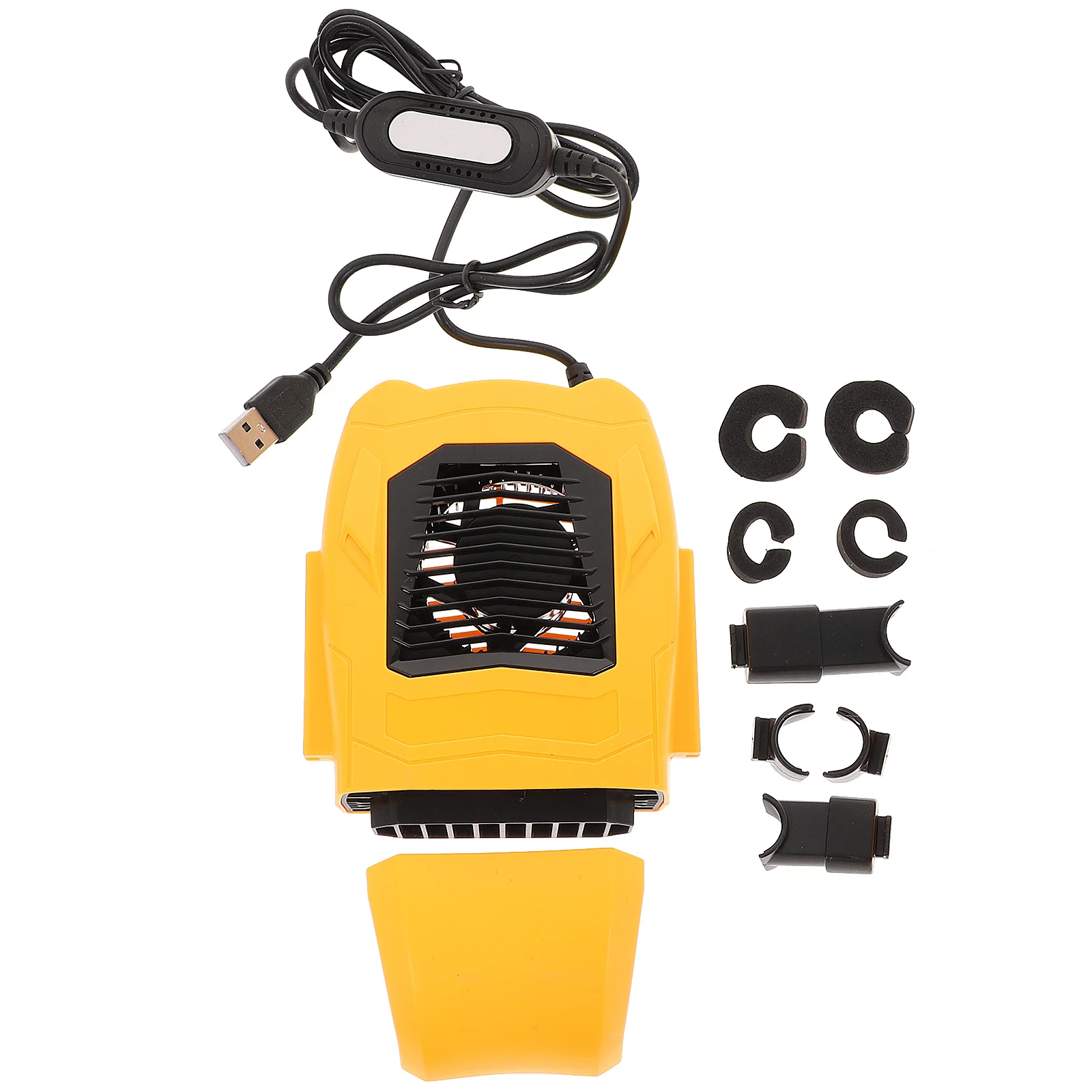 

Car Headrest Fan 3-Speed Adjustable Portable Car USB Fan 90 Degree Connector Built-in Support Buckles Seat Cooler