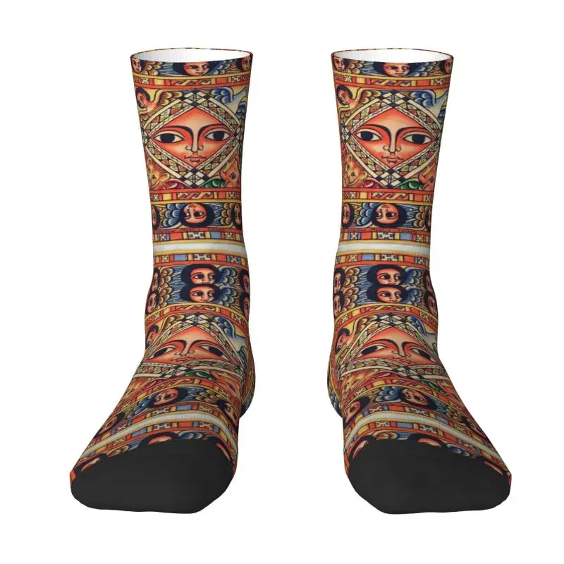 Ethiopian Ancient Art Mens Crew Socks Unisex Fashion Bohemia Spring Summer Autumn Winter Dress Socks