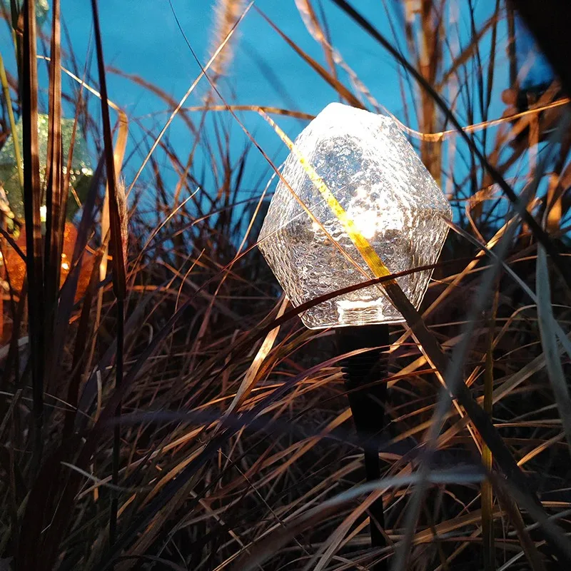 IP65 outdoor garden glass path light with irregular stained glass and high color rendering index LED landscape lighting