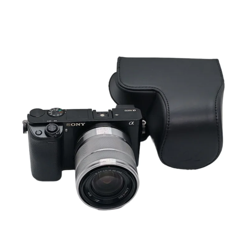 PU leather Protective Cover Pouch Case For Sony NEX A6300 A6000 A6400 16-55mm Lens Camera Bag