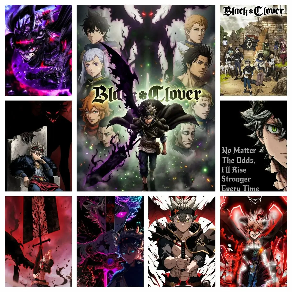 Pintura de Diamantes 5D DIY de Anime Japonés Black Clover, Cuadrada o Redonda, para Decoración Estética del Hogar, Sala de Estar, Dormitorio o Bar
