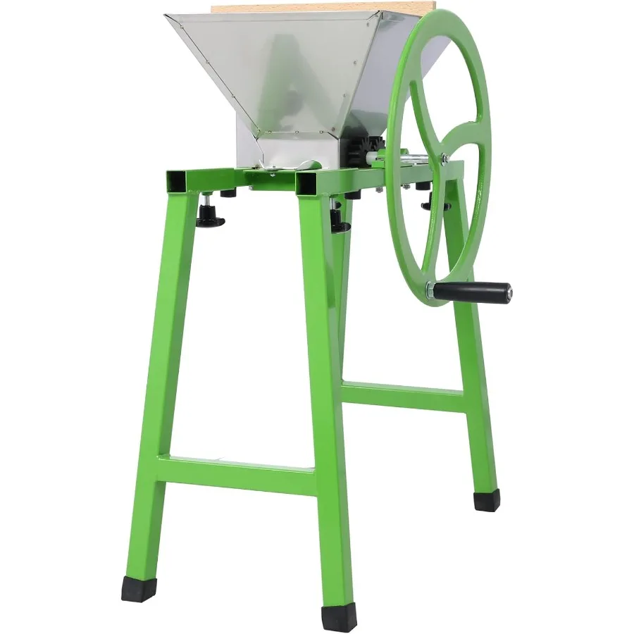 Fruit and Apple Crusher 7L 1.8 Gallon Manual Juicer Grinder with Stand and Wheel Handle Portable Fruit Scratter Pulper for Wine