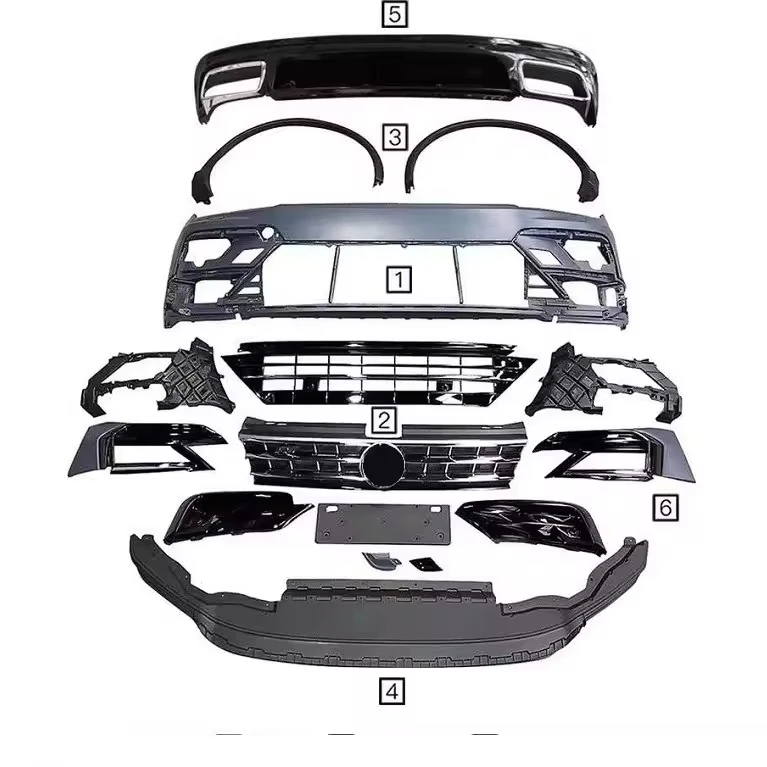 

Factory Car Tiguan Modified R-LINE Body Kit Tiguan Front Bumper Grille Diffuser Kit for VW Tiguan 2018 2019 2020