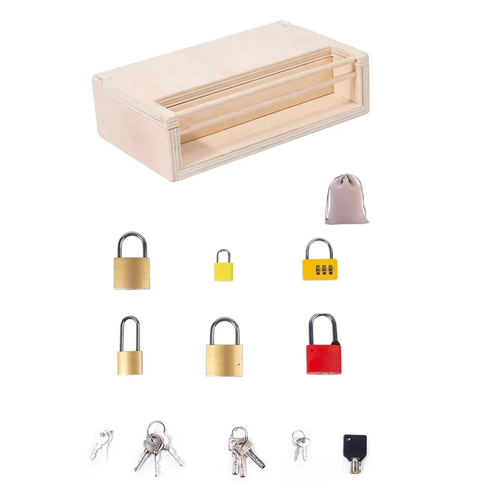 Montessori Lock and Key Toy Set Educational Lock Toy Wooden Preschool Learning for Kids Boys Girls Preschool Birthday Toys