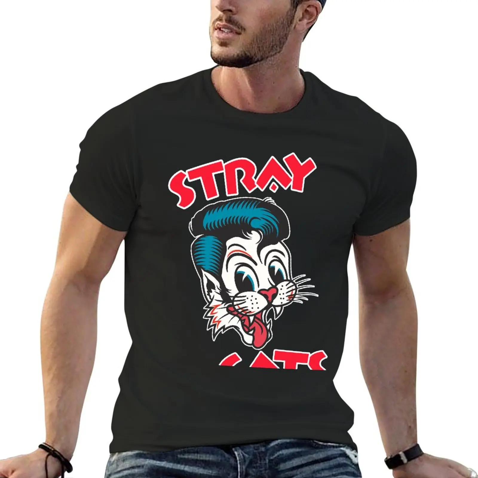 

Stray Cats Shirt, Sticker, Mask Classic T-Shirt rapper graphic tees plus sizes baggy shirts plain t shirts men