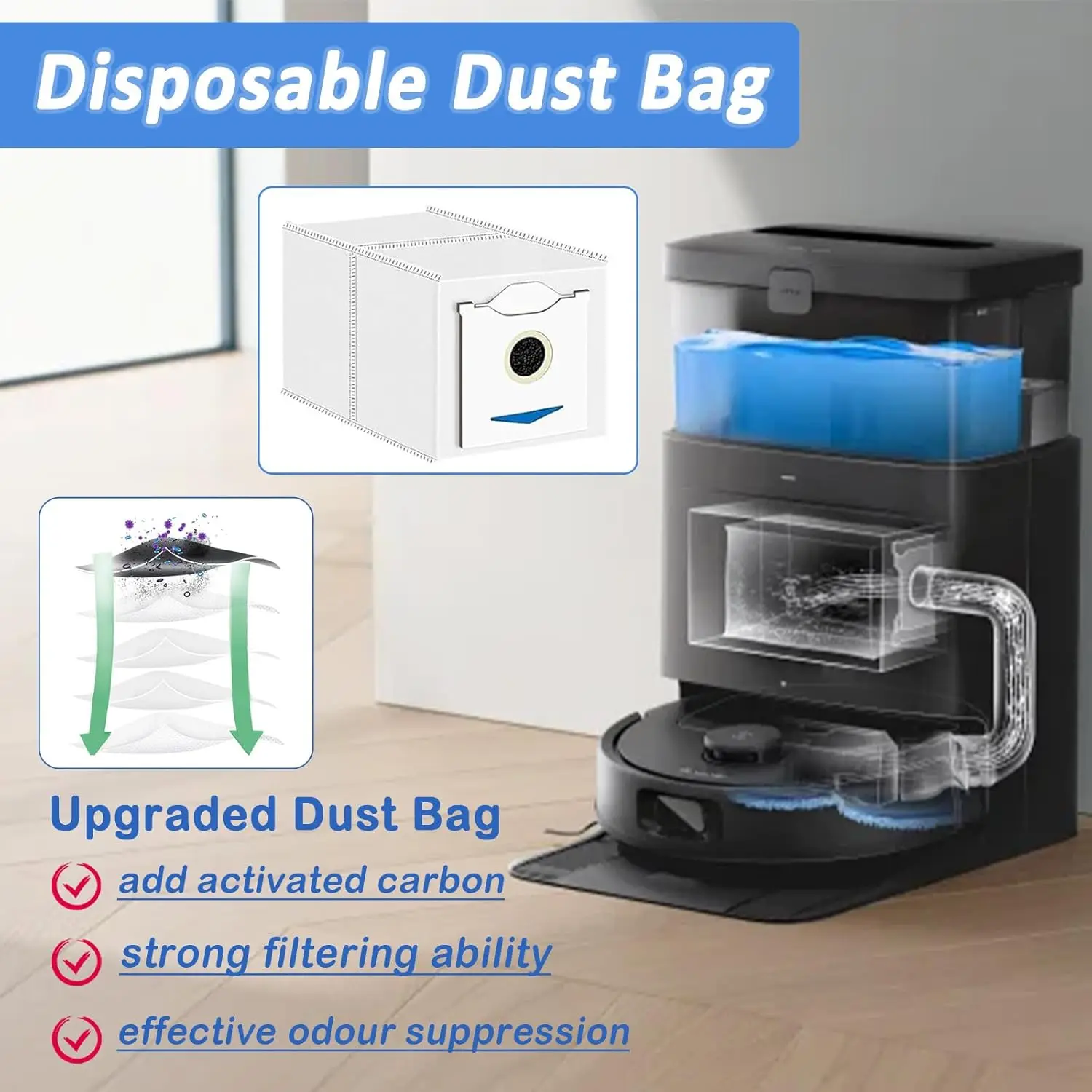 Compatible with for  Ecovacs Debot N30 Omni / N30 Pro Omni  Spare Part Accessory Main Brush Side Filter HEPA Cloth Dust Bag