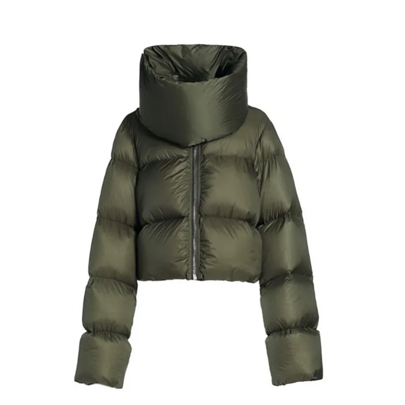 HKSH Otoño Invierno nuevos hombres marea chaqueta acolchada de algodón bufanda cuello grueso manga larga cremallera pan Chic moda RO estilo abrigo