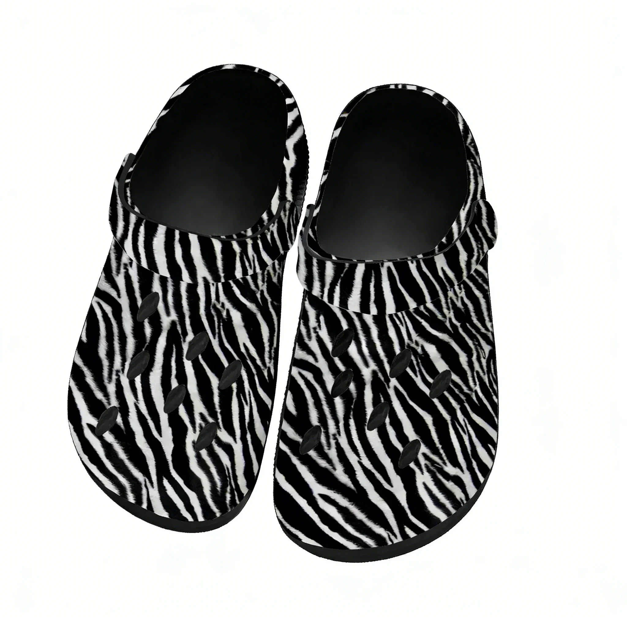 Zebra Print Water Shoes Mens Womens Comfortable Fashion Home Garden Clogs Customizd Sandals Beach Breathable Hole Slippers