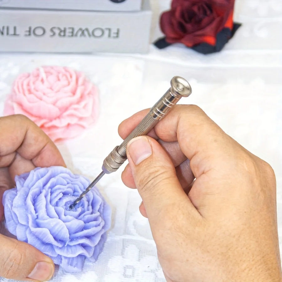 Ein Satz Kerzenstanzwerkzeuge, Kerzenkern-Piercing-Nadel, gebohrte Löcher für die DIY-Kerzenherstellung, kompatibel mit Wachs und Soja-Bastelarbeiten