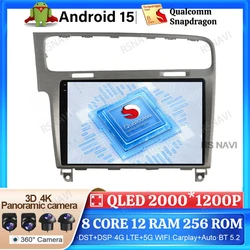 Android 15 Car Radio For Volkswagen VW Golf 7 MK7 GTI 2011-2021 Viedo Player Autoradio DSP Stereo QLED Qualcomm GPS Navigation