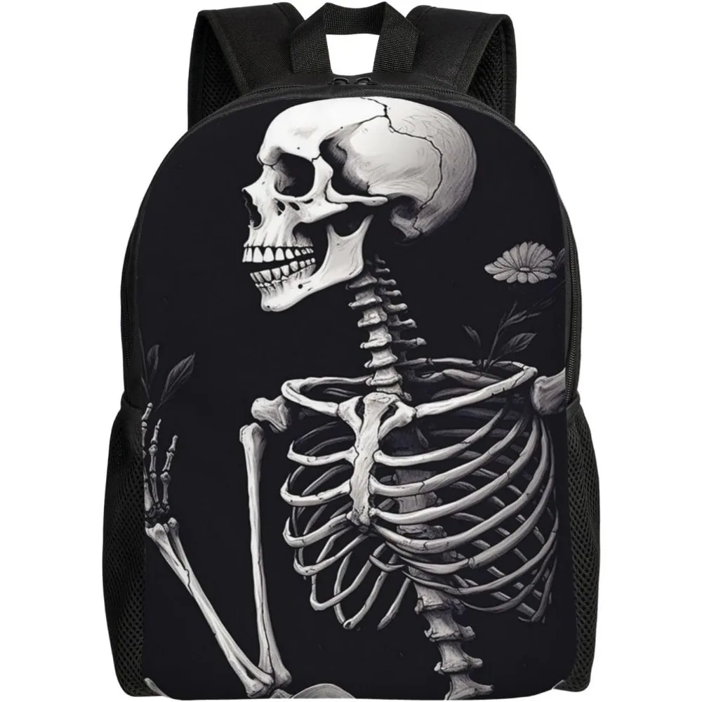 

Aesthetic Skeleton Cute Backpack Waterproof Lightweight Laptop Backpack Shoulder Bag Casual Daypack For Women Men