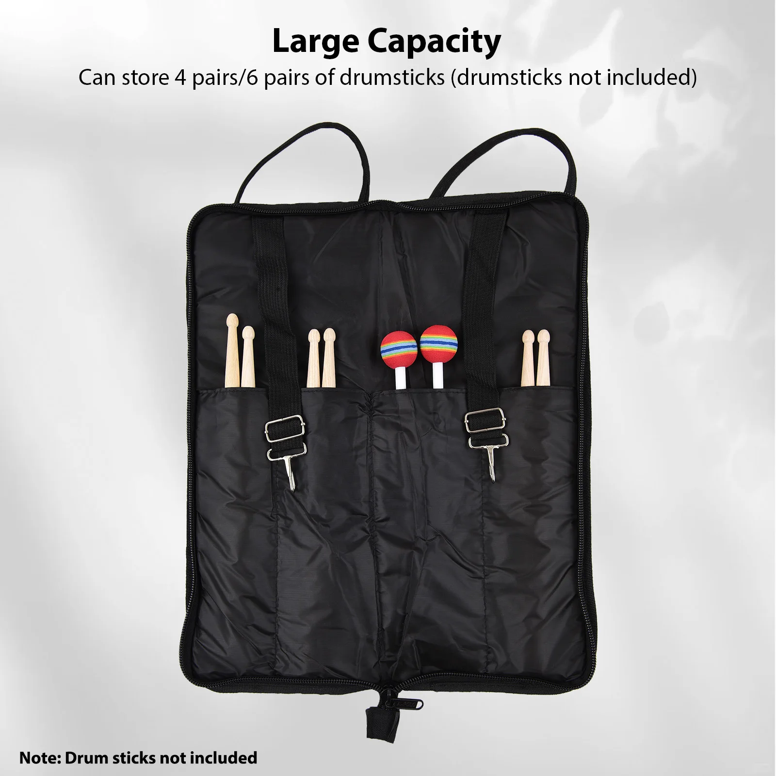 طبل عصا حقيبة أكسفورد النسيج 6 مللي متر اللؤلؤ القطن الأسود التمويه 4 أزواج 6 أزواج 47*18*6 سنتيمتر 18.5*7.1*2.4 بوصة Crossbody الكتف