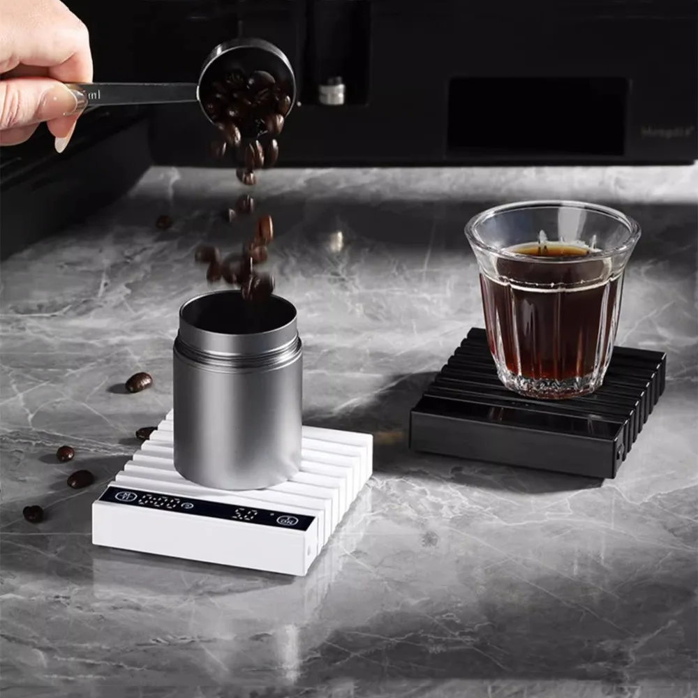 

D5 Mini Coffee Scale Automatic Timing Function Rechargeable USB 3kg/0.1g High Precision Scale for Espresso Hand-Poured Coffee