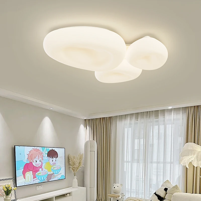 Living Room Lamp Cream Style Simple Modern Atmospheric Style Chandeliers Minimalist Hall Main Lamp Bedroom Dining Room Lamp Set