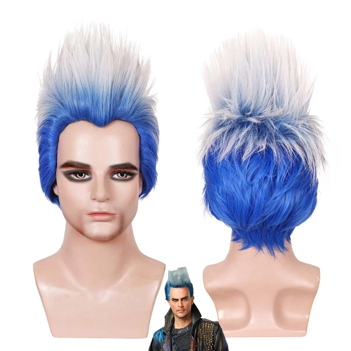Halloween Party Role Play Descendentes 3 Men Hades Cosplay  Short Gradient Wig