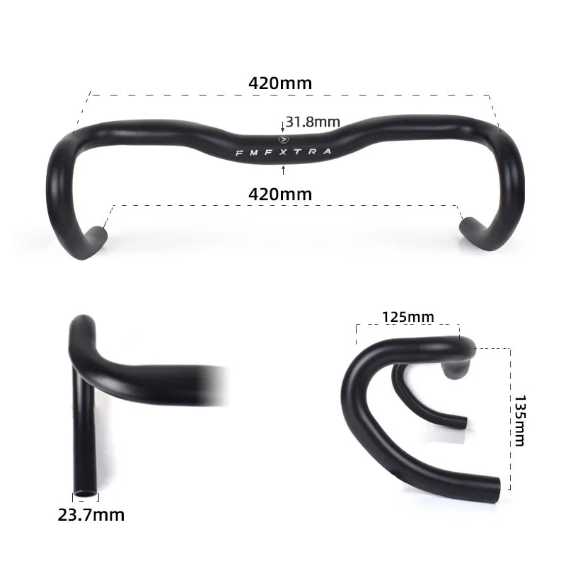 Manillar de Bicicleta de Carretera de Aleación de Aluminio, 420/450/480 mm, Manillar Curvo de Carreras, Piezas de Repuesto para Ciclismo