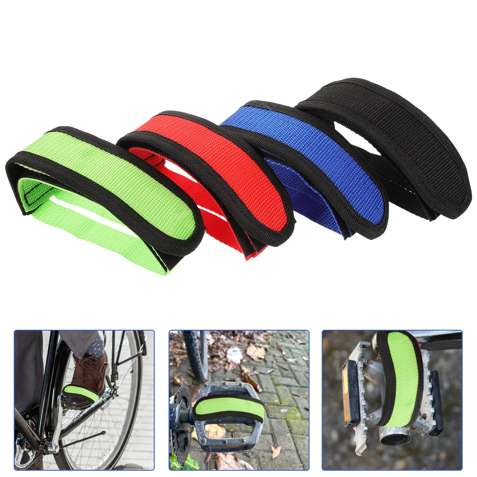 

Adjustable Bike Pedal Straps Wear-Resistant Nylon Foot Fixing Belts for Sports Fitness Exercise Training Accessories