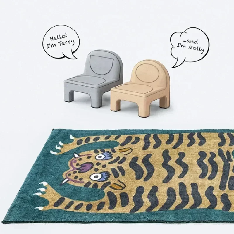 Alfombras de dormitorio con forma de leopardo para niños, decoración del hogar, ligeras, de lujo, minimalistas, lindas, dibujos animados, IG,