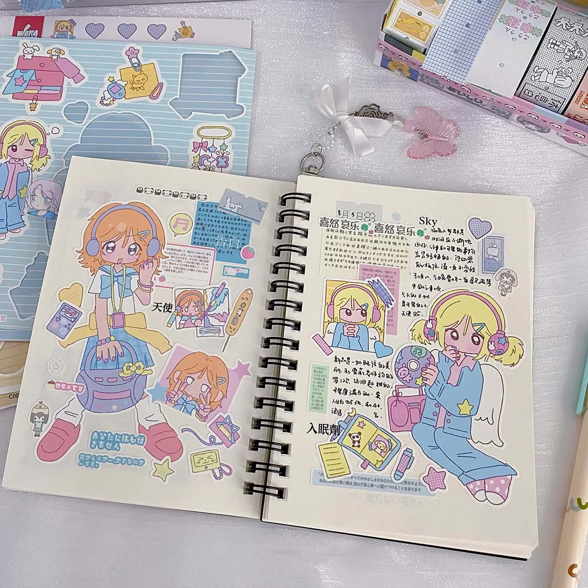 Scrapbooking Stickers Kawaii Decorative Character Stickers for Arts Diy Crafts Album Journal Planner Decal Stickers