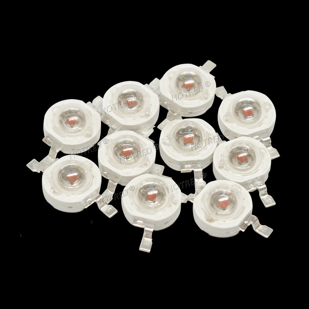 500pcs 1W 3W Bulbs High Power LED Lamp Diodes Full Watt White Red 660nm Blue Green Yellow RGB for Blubs Spotlight Downlight Chip