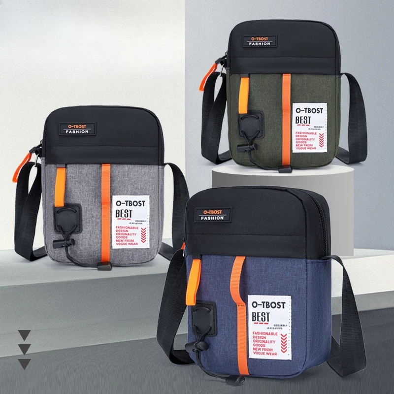 

Men's casual trendy crossbody bag Oxford cloth chest bag large capacity waterproof simple shoulder bag, suitable for daily use