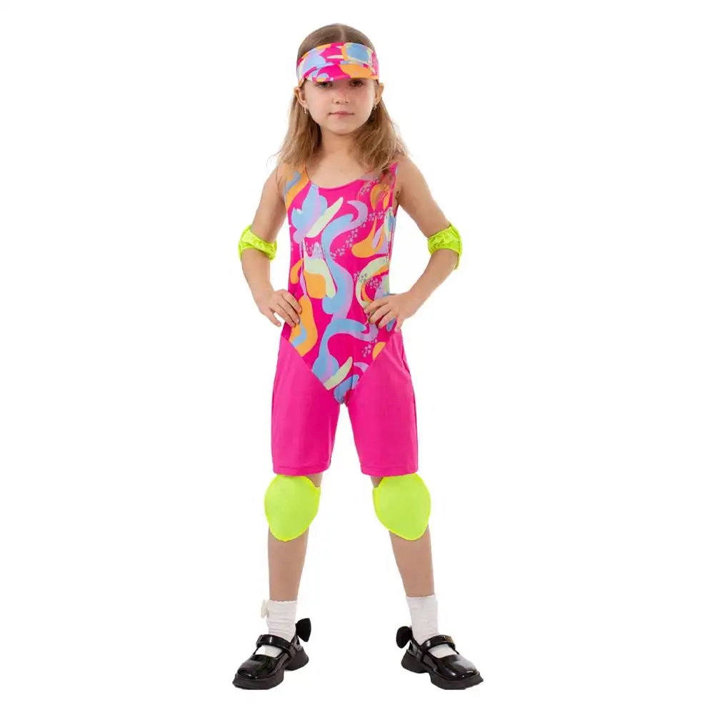 Kinderen Cosplay Kostuum Outfits Zomer Jumpsuit Hoed Polsband Knie Accessoires Halloween Carnaval Pak Voor Kinderen Meisjes