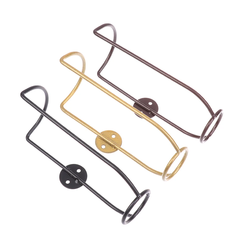 1pcs Champagne Storage Display Wall-Mounted Bar Wine Holder Iron Metal Support Shelf Stand