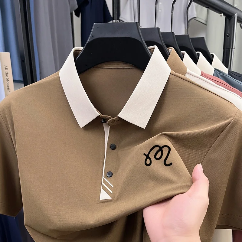 Leichter Luxus, exquisites Herren-Original-Print-Poloshirt, cooles Sommer-Revers-Kurzarm-T-Shirt, hochwertige Herrenbekleidung für den Alltag. – Detail 12
