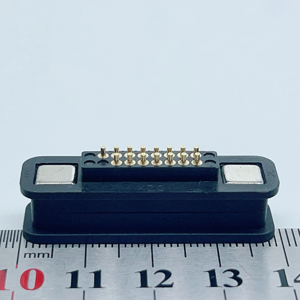 1 Paar 6P 7P 8P 9P 10P 11P 12P 13P 14P 16P 20P Magnetischer Pogo-Pin-Steckverbinder, versenkter, quadratischer, federbelasteter Stromkontakt, Sockel – Detail 13