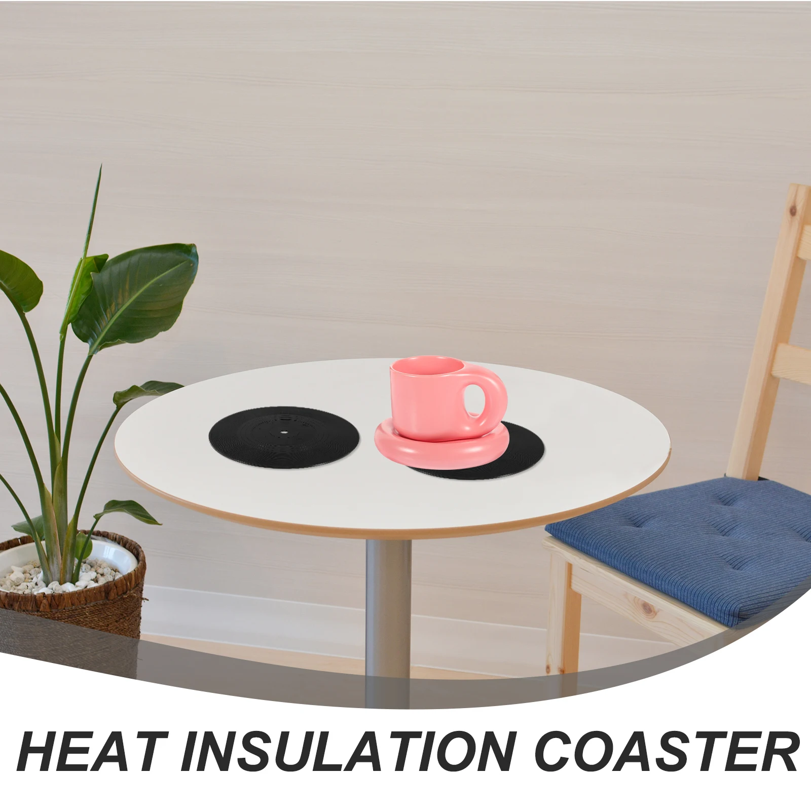 

6 Pcs Record Coaster Protective Vinyl Cup Pads Multicolor Retro Coasters Abs Holder Antis Mats Records