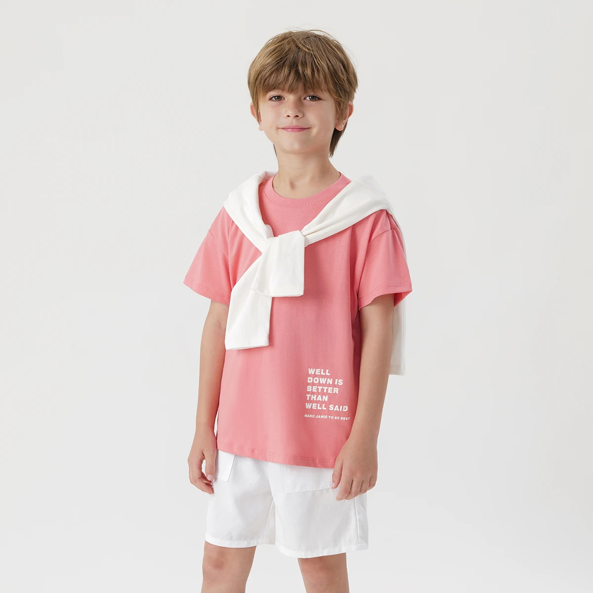 

MARC&JANIE Boys Summer Dropped Shoulder Print Cotton Short Sleeves T-shirts 230689