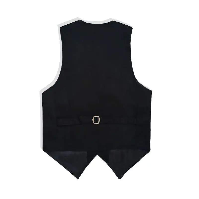 Women Slim Black Vest Suit Jacket Female Spring Summer Leisure Solid Color V-Neck Sleeveless Waistcoat Blazer Outerwear Vest 4XL
